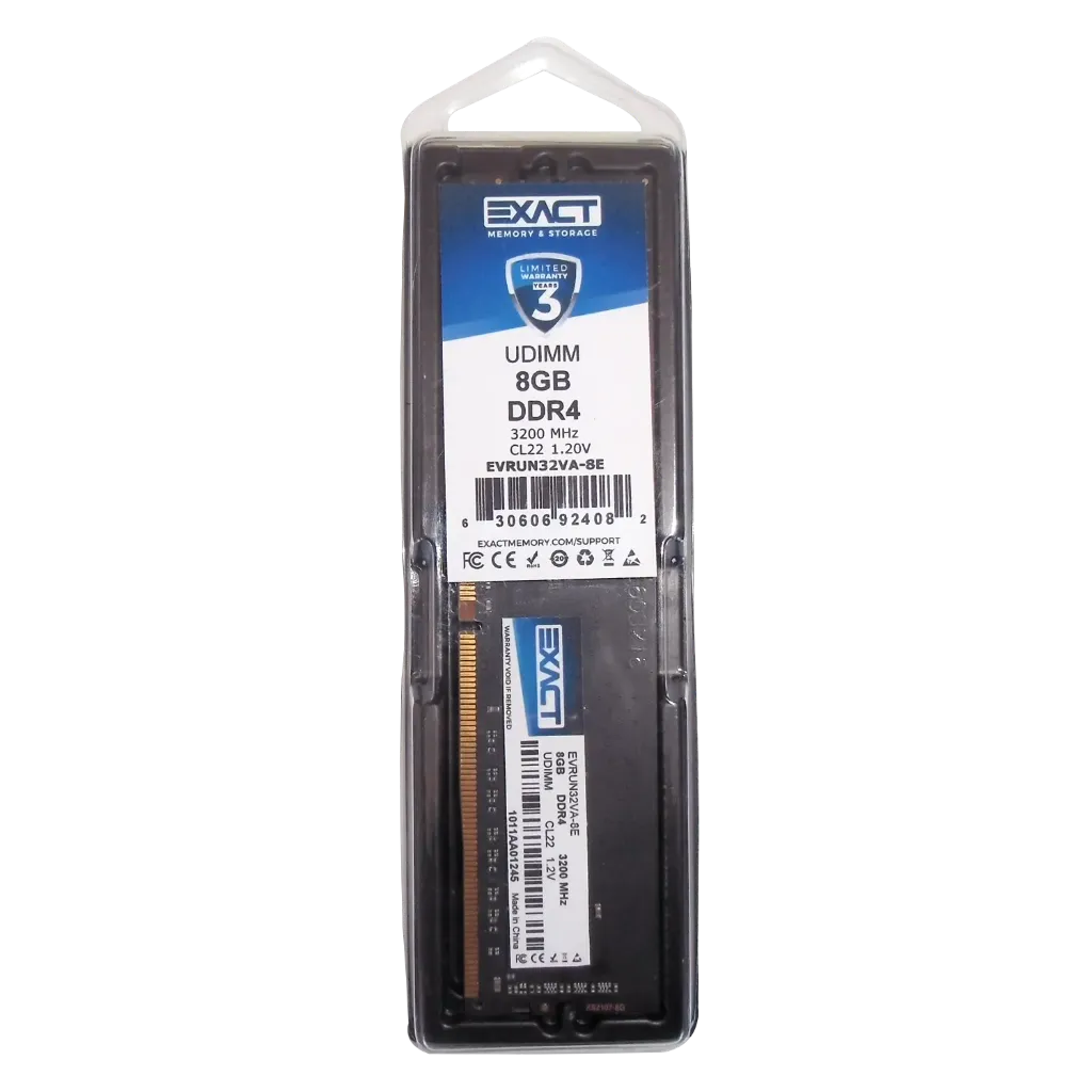 [EVRUN32VA-8E] Memoria Exact DDR4 8GB 3200 MHz 1.2V -  Desktop UDIMM - Retail