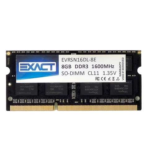[EVRSN16DL-8E] Memoria Exact DDR3 8GB 1600 Mhz 1.35V - Notebook SODIMM - Retail
