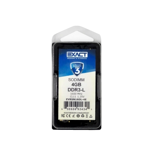 [EVRSN16DL-4E] Memoria Exact DDR3 4GB 1600 MHz 1.35V  - Notebook SODIMM - Retail