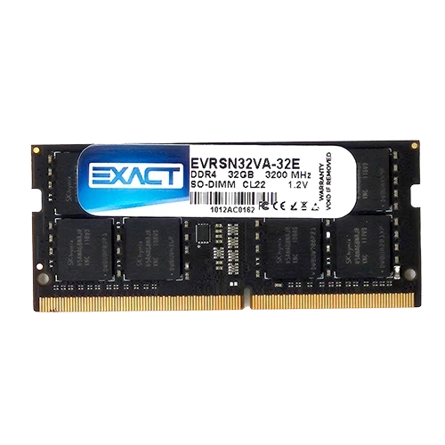 [EVRSN32VA-32E] Memoria Exact DDR4 32GB 3200 MHz 1.2V - Notebook SODIMM - Retail